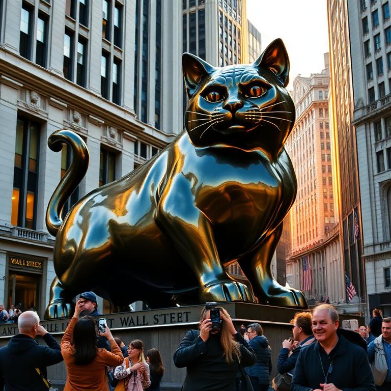 A giant bronze Ate replacing the Wall Street bull