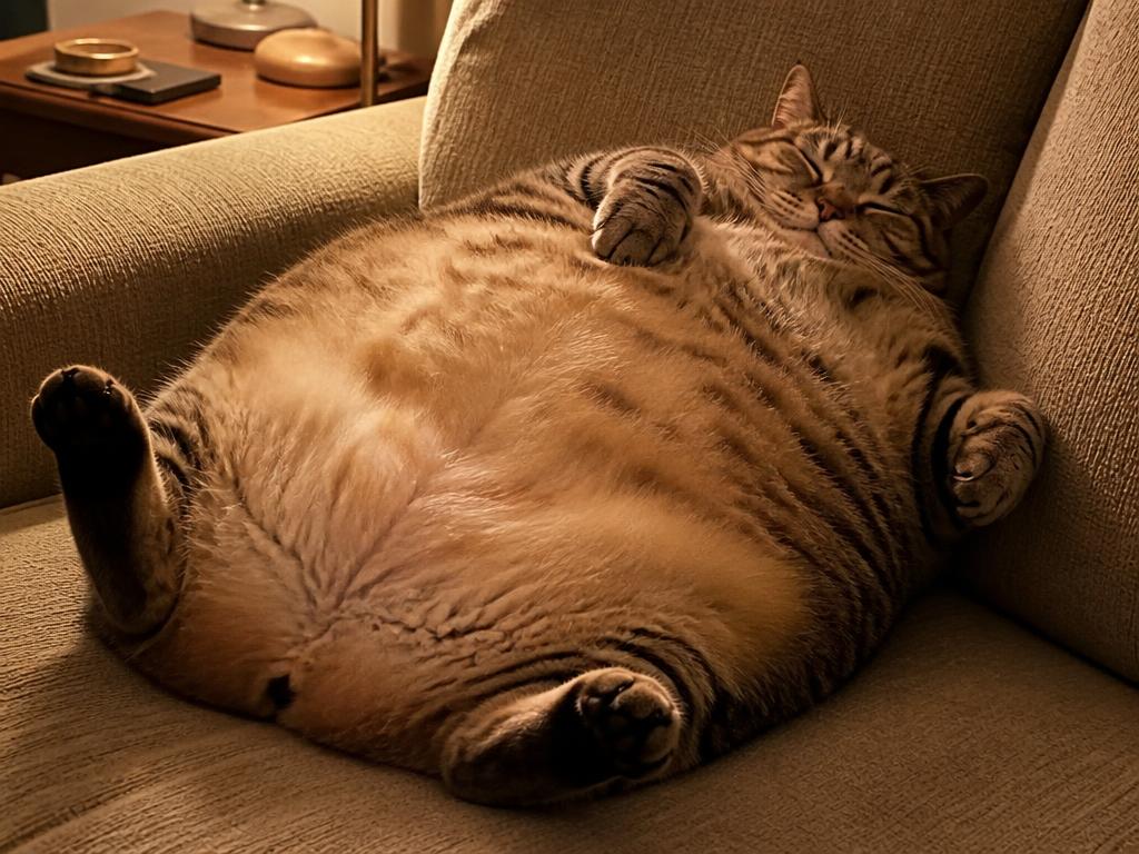 He ate. He is still eating.